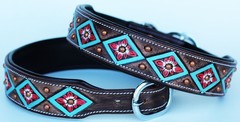 Rhinestone Dog Puppy Collar Crystal Western Cow Leather 6020TR