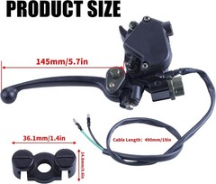 7/8 Inch Thumb Throttle Dual Brake Lever for 50cc 90cc 150cc 250cc ATV Quad