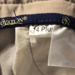 Ovation Women’s Beige Knee Patch Breeches Cotton Blend Size 14 Plus