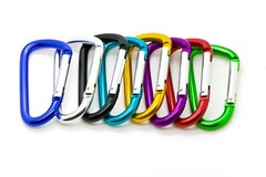 Lot 100 – 3″ Carabiner D Shape Buckle Pack, Keychain Clip, Spring Snap Key Chain