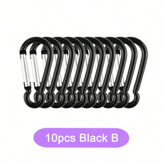 10Pcs Aluminum Carabiner Clip D Ring Set Hiking Gear Keychain Key Holder Loop US