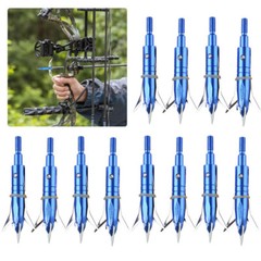 12Pcs 2 Blade 100 Grain Archery Crossbow Broadheads Arrowheads Tips for Hunting
