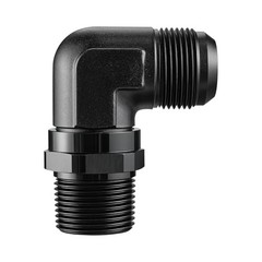 16AN Male Flare to 1″ NPT 90 Degree Swivel Fitting Adapter Aluminum Black