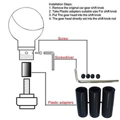 5 Speed Shift Knob Aluminum Alloy Car Gear Stick Weighted Shifter Knob Silver