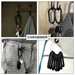 10-200 Pack Aluminum Carabiner D Shape Spring Clip Snap Key Hook Keychain Buckle