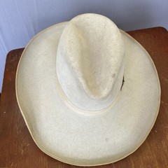 Vintage Stetson Tom Mix Cowboy Hat Silverbelly 1940s 50s Bucking Bronco 7 1/8”