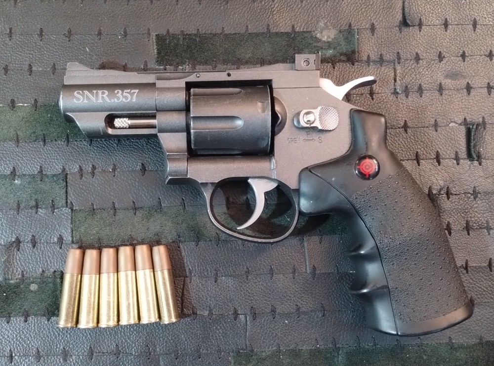 Crosman CO2 Double Action Full Metal Revolver Air Pistol BB & Pellet – SNR357