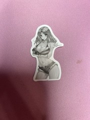 black and white lewd waifu stickers #5