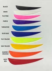 Ozark 4″ Parabolic Cut Solid Feathers – LW and RW – 1 dozen
