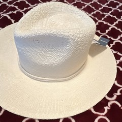 Universal Thread White Straw Western Hat, Adjustable Wide Brim