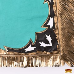 27HS Hilason Pro Rodeo Bull Riding Chaps Genuine Leather Turquoise