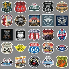 Mix 10/50 PC US American Route 66 Graffiti Luggage Notebook Sticker-No Duplicate