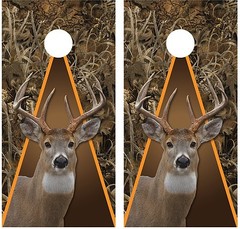 Whitetail Buck Deer Grassland Camouflage (brown) Cornhole Board Decal Wrap Wraps