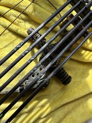 Bowtech Tomkat Compound Bow Camouflage Black with Sight , Quiver, And Arrows
