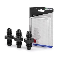 TAILONZPCS Male to Male Adapter Straight Aluminum Black Pipe Fitting, 6AN 3