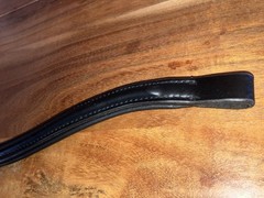 New Black U-Shaped/Curved Plain Raised Padded Browband – Full Horse