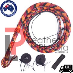 Kangaroo Double Belly Leather Bullwhip 04 Feet Long 16 Plaited Heavy Bull Whip