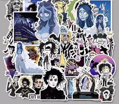 25 Piece Mix Lot 2” Tim Burton Stickers, Skateboard Bottle *Free Ship*