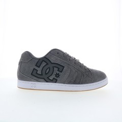 DC Net SE DC03260025-GRYBLK Mens Gray Suede Skate Inspired Sneakers Shoes