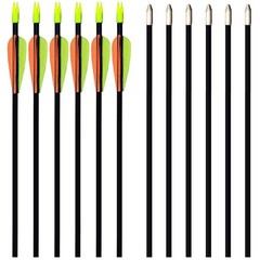 28″ Fiberglass Target Arrows – 12 Black Arrows