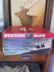 4X Stetson Cowboy Beige-Tan Feather Hatband Size 6 3/4
