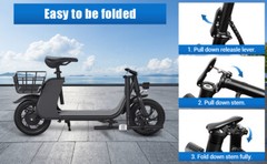 450W Ebike Sports Electric Scooter Adult with Seat Electric Moped E-Scooter US