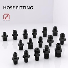 10AN Male Flare to 3/8″ NPT Black Aluminium Straight Fitting STL-10AN-3/8NPT-0