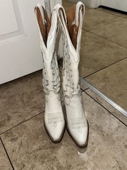 Dingo White Leather Western Cowboy Boots Women’s US 6.5 Style DI 936