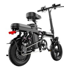 mini folding e bike 14 inch 2 seat person 400w power full suspension long range