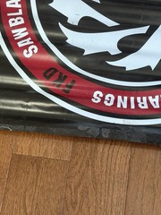 FKD SKATEBOARD BEARINGS(PLAN B) VINTAGE SAWBLADE LOGO BLACK VINYL BANNER 32×30”