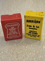 NOS ~ Sheridan 500 Diabolo Target Lead Air Pellets 5mm .20 cal.