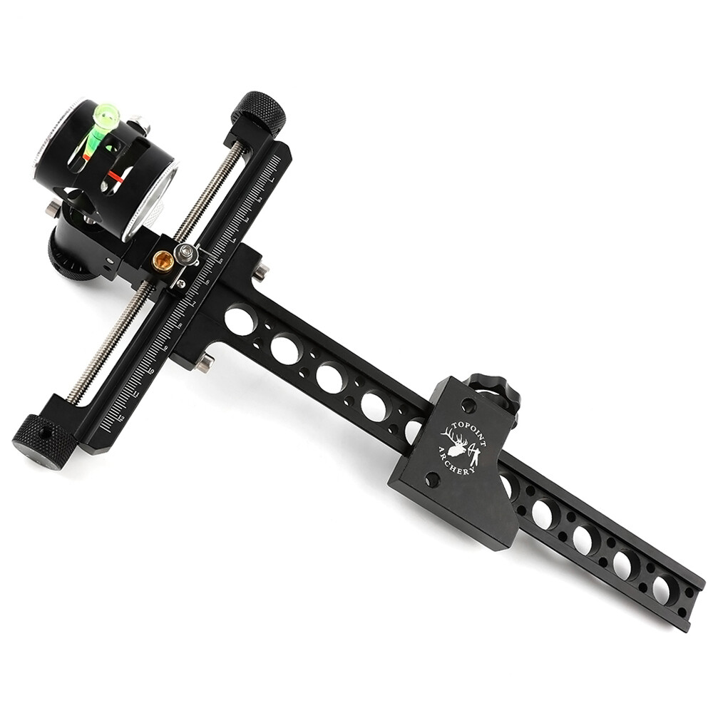 Compound Bow Sight Archery 4X lens 0.059″ Fiber Optic Pin Micro Adjust Hunting