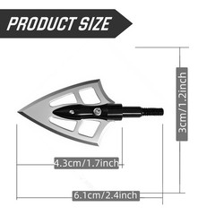 12Pcs Black Archery Broadheads 100 grain Crossbow Compound Bow Hunting Tips