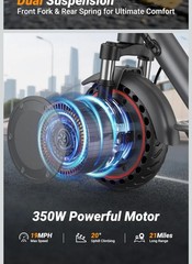 Foldable e-scooter for adults under 275 pounds, less than 1 month old.