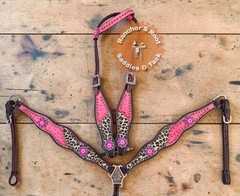 Western Horse Tack Set | Cheetah With Pink Gator Tack Set