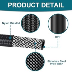 6AN Fuel Line, 6AN 3/8 inch CPE Fuel Hose, 10FT Transmission/Oil 6AN-10FT