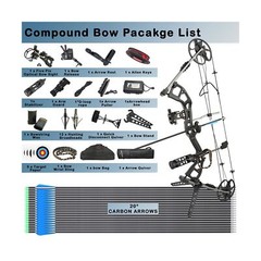 Compound Bow Kit, Hunting & Targeting, Limb Made in USA, Draw Weight 0-70 lbs…