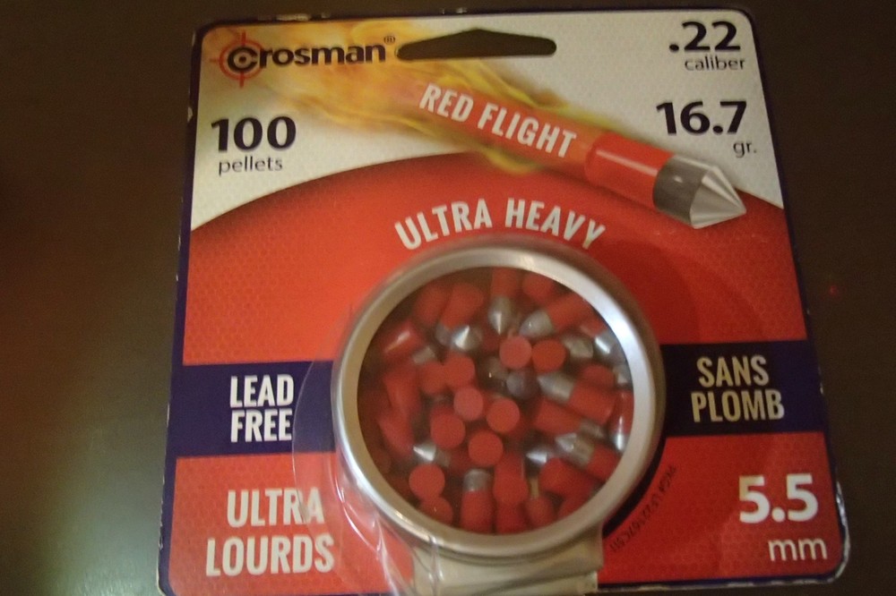Crosman LF22167 Red Flight .22-Caliber Ultra Heavy Pointed Pellets (100-Count)