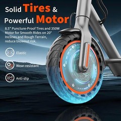 350W Electric Scooter for Adults 19MPH 21Miles Foldable w/APP, phone holder