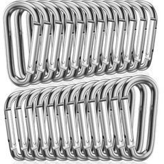 50PCS Aluminum Carabiner Key Chain Clips Hook 3″ Large D Shape Spring Snap Lot