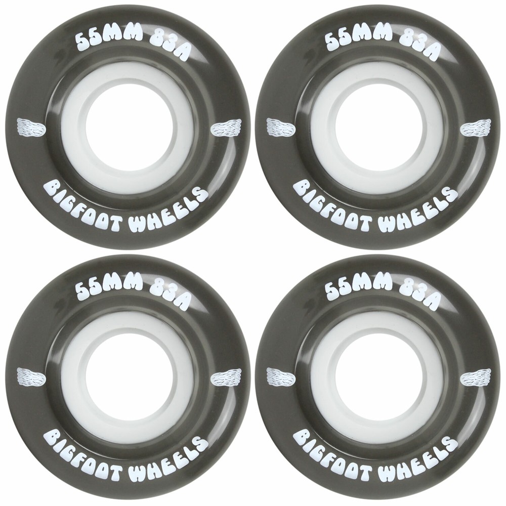 Bigfoot Skateboard Wheels 55mm 83A Soft Cruiser Filmer Wheels Black (Set of 4)