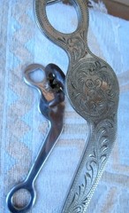 Vintage Cutting Horse Style Engraved Grazing Horse Bit Sweet Iron Mouth