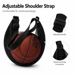 Mesh Basketball Bag Lightweight Ball Carry Bag Adjustable Shoulder Strap for Bas