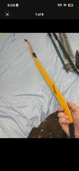 Vintage Golden Bear Traditional Archery Longbow Yellow 60in 30lbs Draw Weight