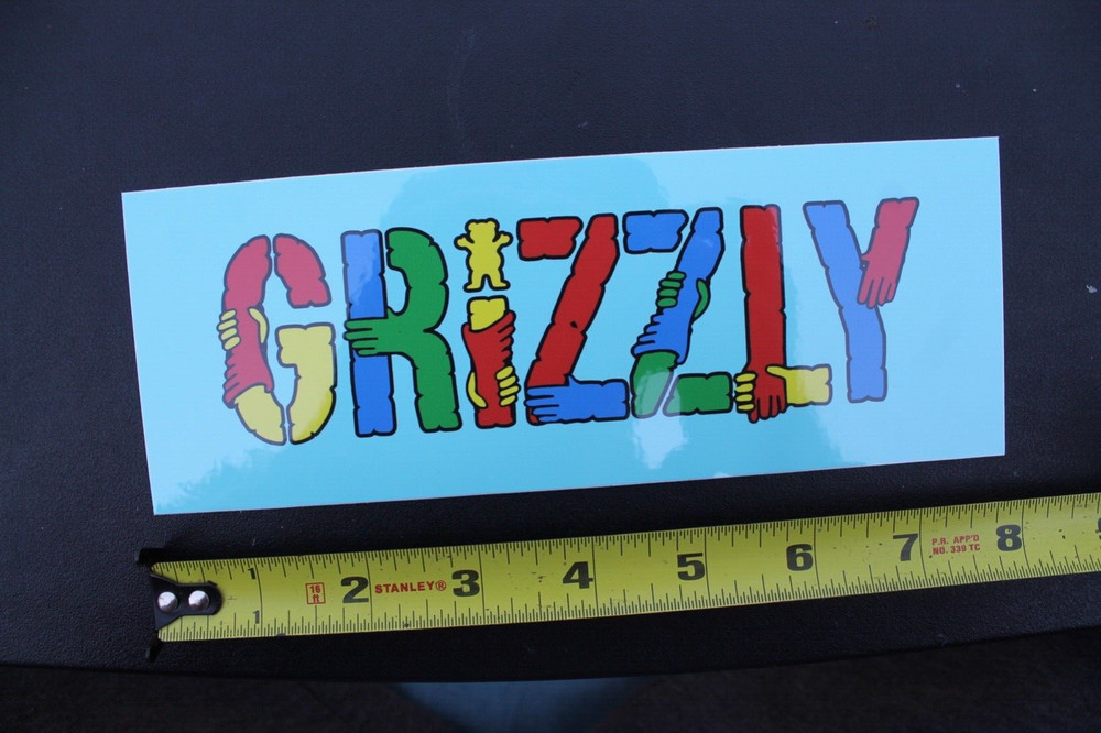 Grizzly Skateboard Grip Tape Rainbow Hands Art Z65C OG Skateboarding STICKER