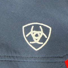 Ariat Womens Navy Blue Red Team Softshell Jacket Wind Water Resistant Logo XS
