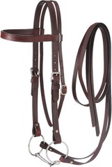 Durable Dark Oil Leather Browband Bridle for Draft Horses – Unisex Design