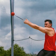 Amber Throwing Weight Hammers Solid Iron Lathe-Turned Ball with Ball Bearing