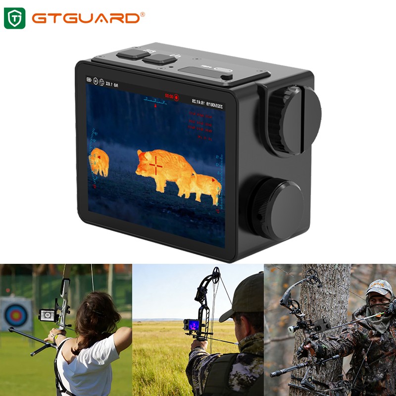 GTGUARD Crossbow Scope Built-In Laser Rangefinder (Black) Range Find Bow Sight