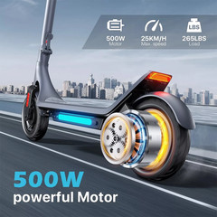 Electric Scooter for Adults, 500W Motor, 31-Mile Long Range, 10″ Tubeless Tires,